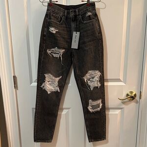 American Eagle Distressed Black Disney Jeans Sz 00 Mickey Mouse Donald Duck NWT